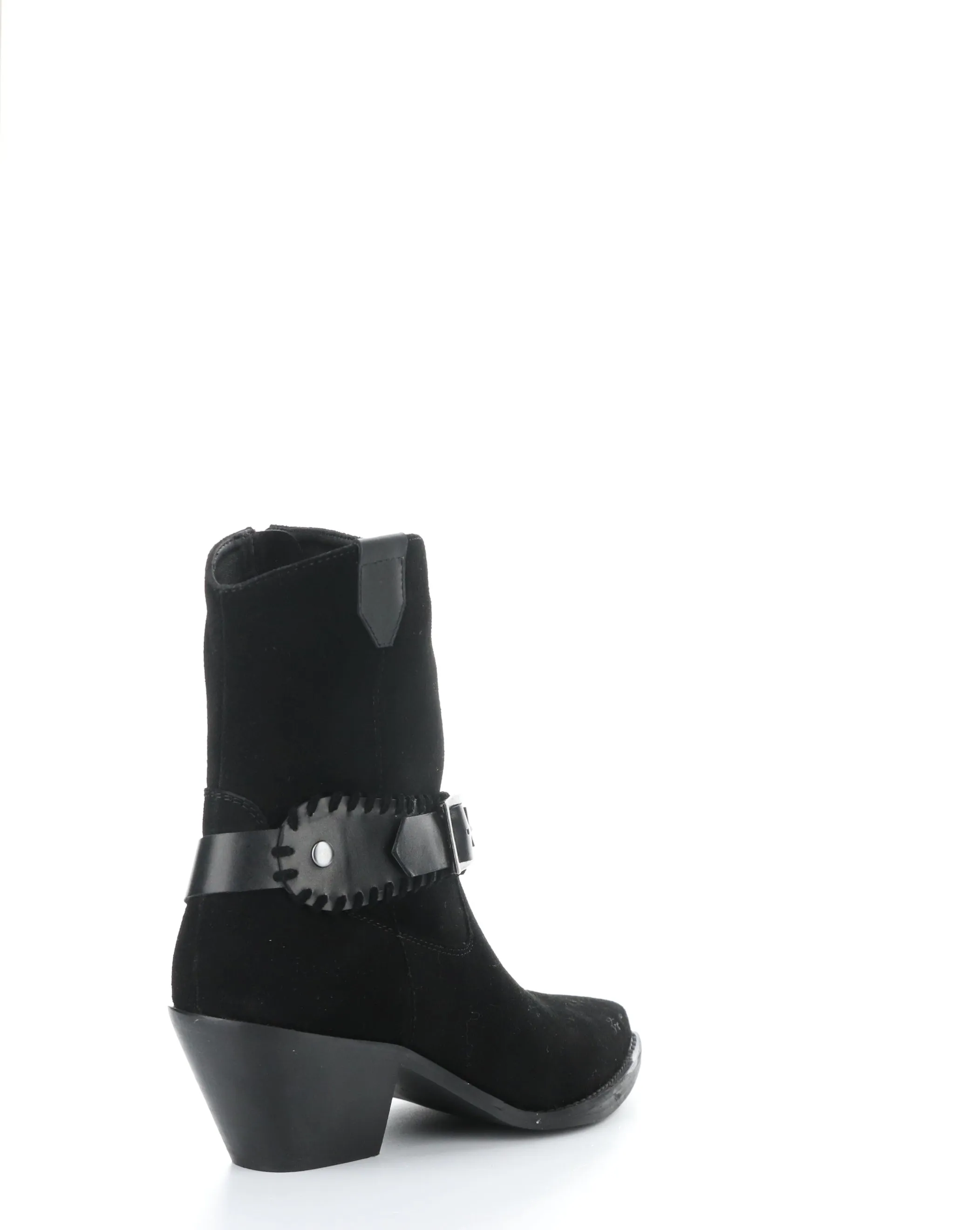TARTAN STITCHED STRAP SUED ANKLE BOOTIE