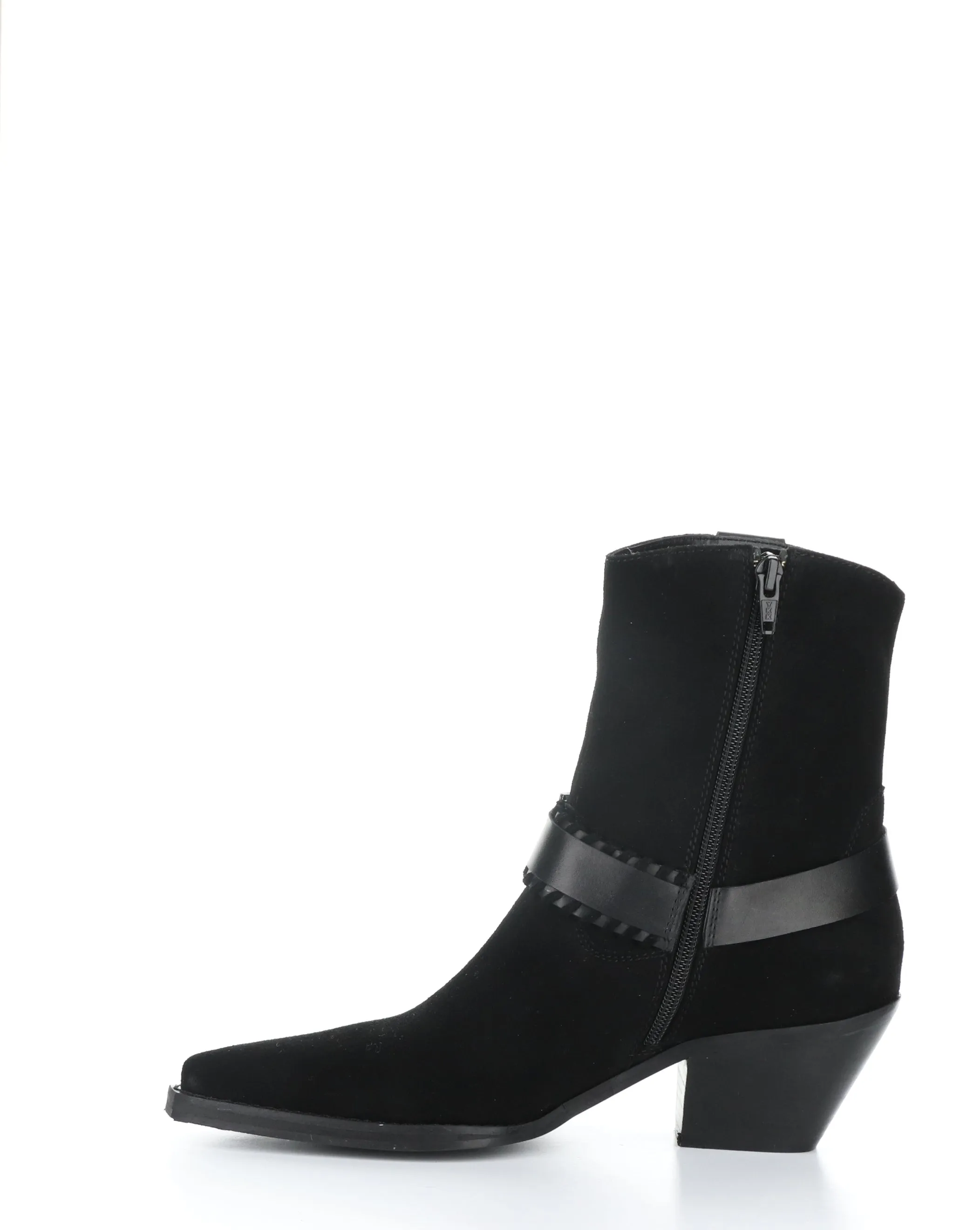 TARTAN STITCHED STRAP SUED ANKLE BOOTIE