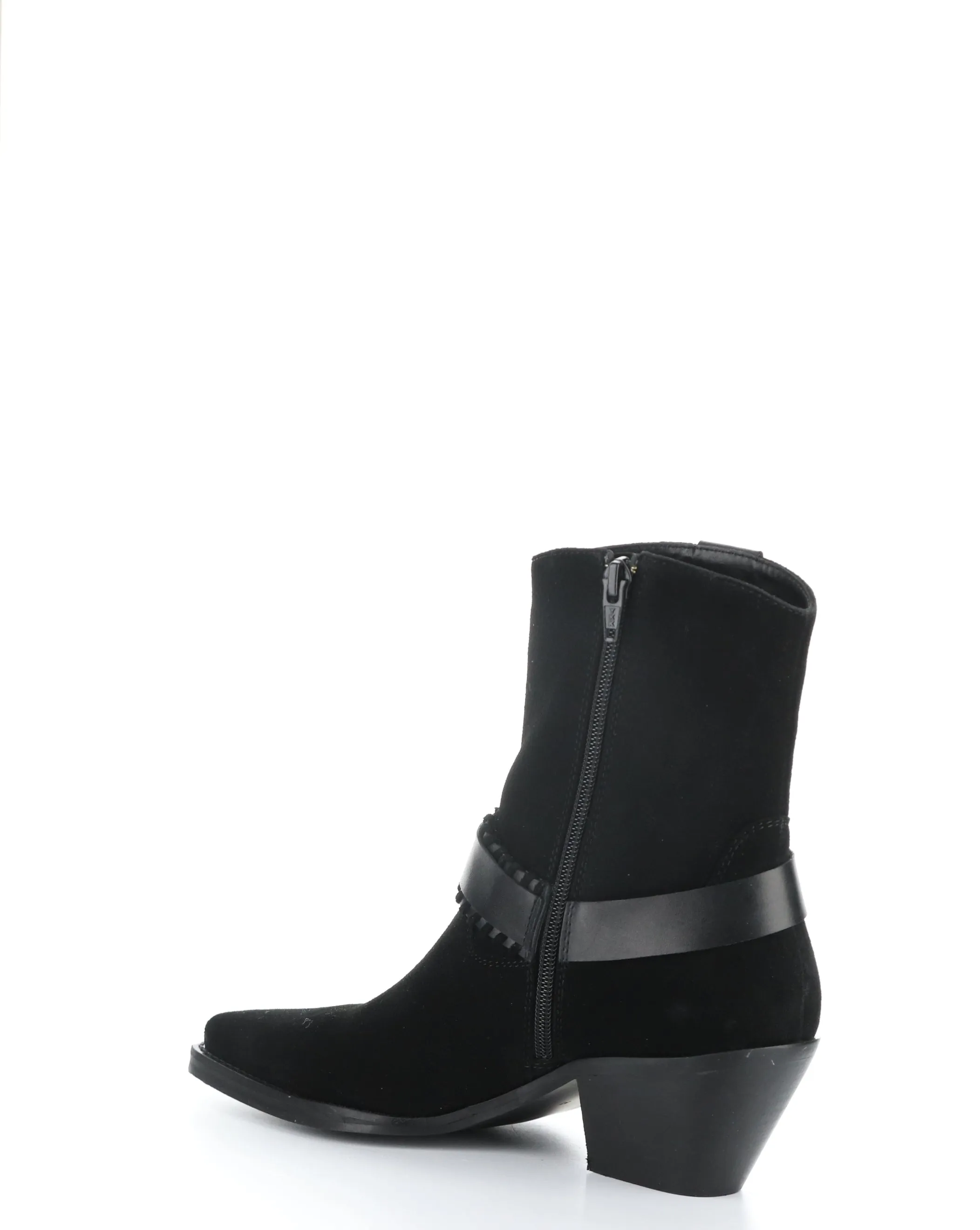 TARTAN STITCHED STRAP SUED ANKLE BOOTIE