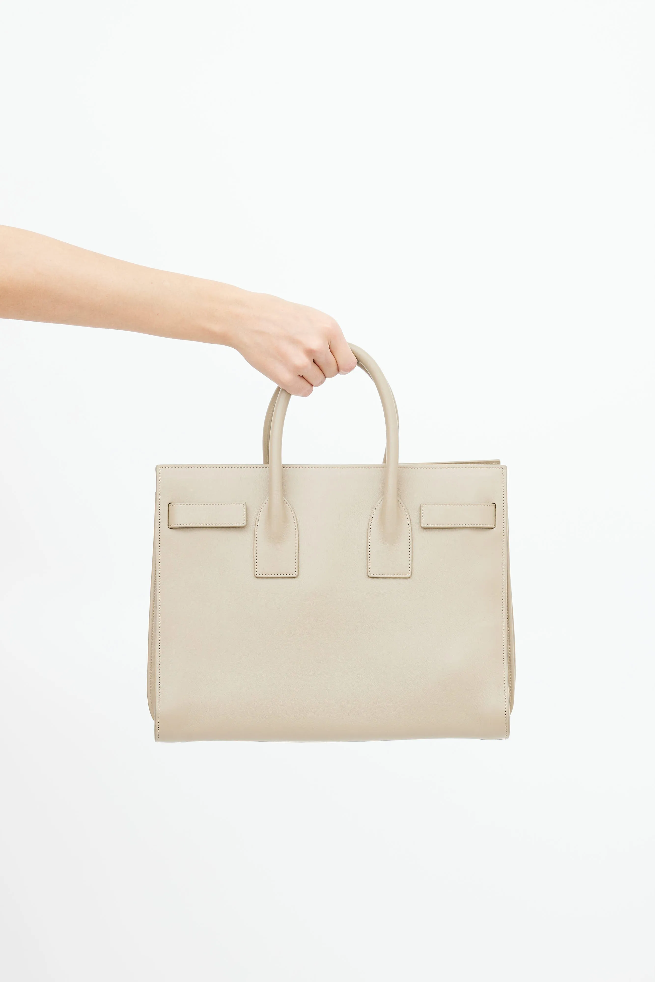 Taupe Leather Sac Du Jour Bag