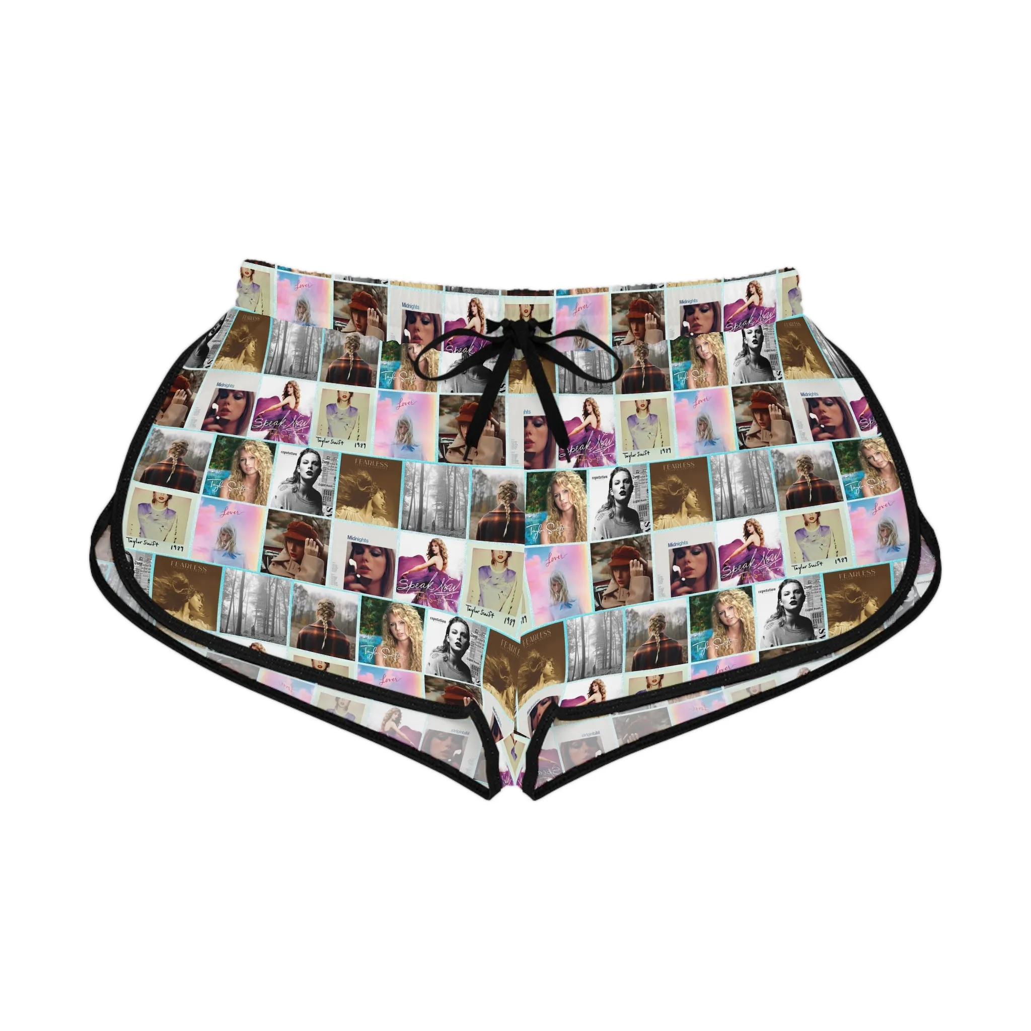Taylor Swift Album Art Collage Pattern Women's Relaxed Shorts