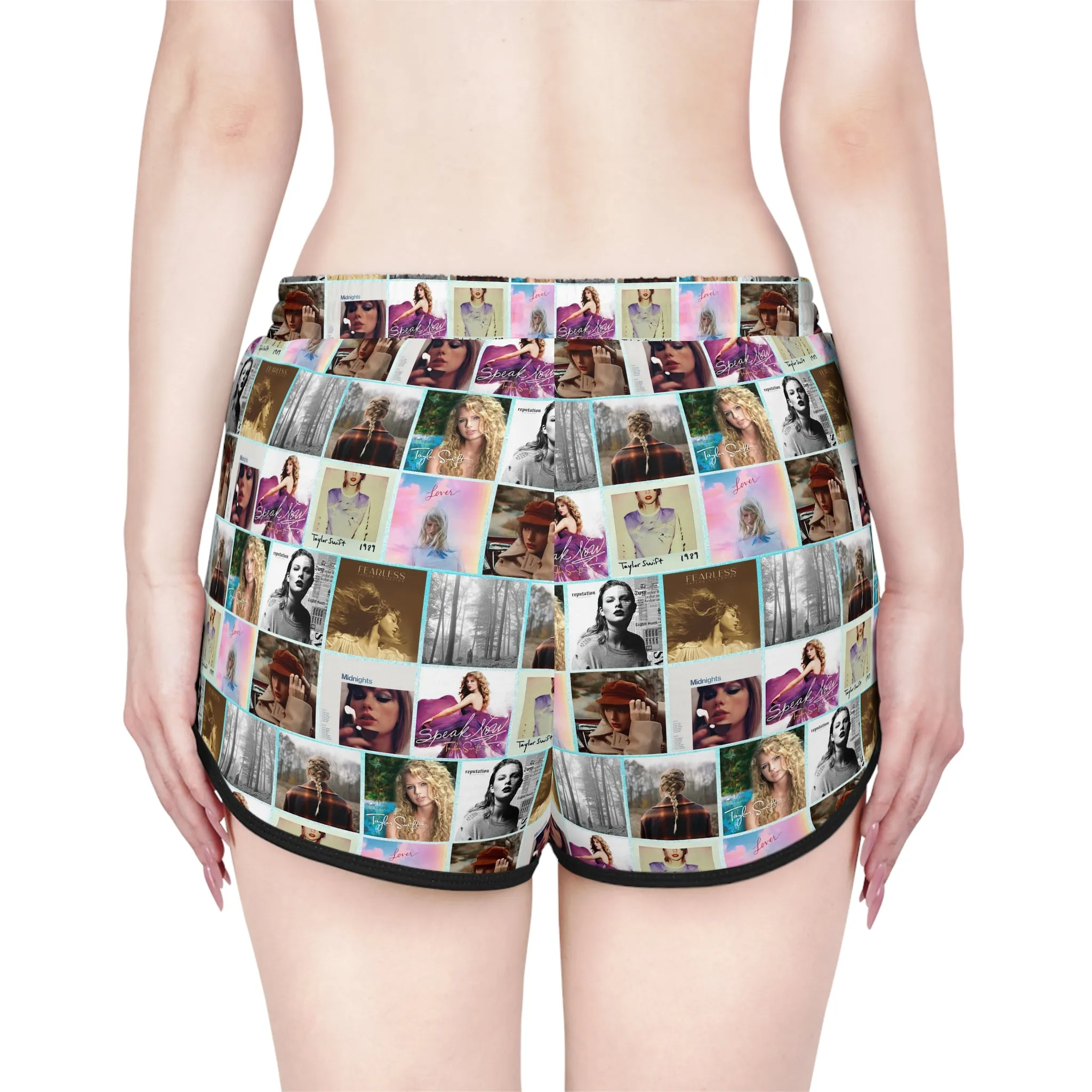 Taylor Swift Album Art Collage Pattern Women's Relaxed Shorts