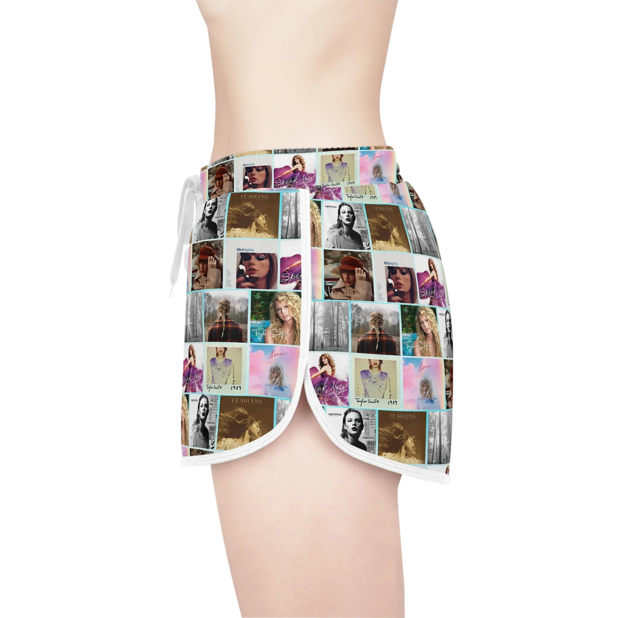 Taylor Swift Album Art Collage Pattern Women's Relaxed Shorts