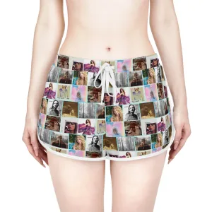 Taylor Swift Album Art Collage Pattern Women's Relaxed Shorts