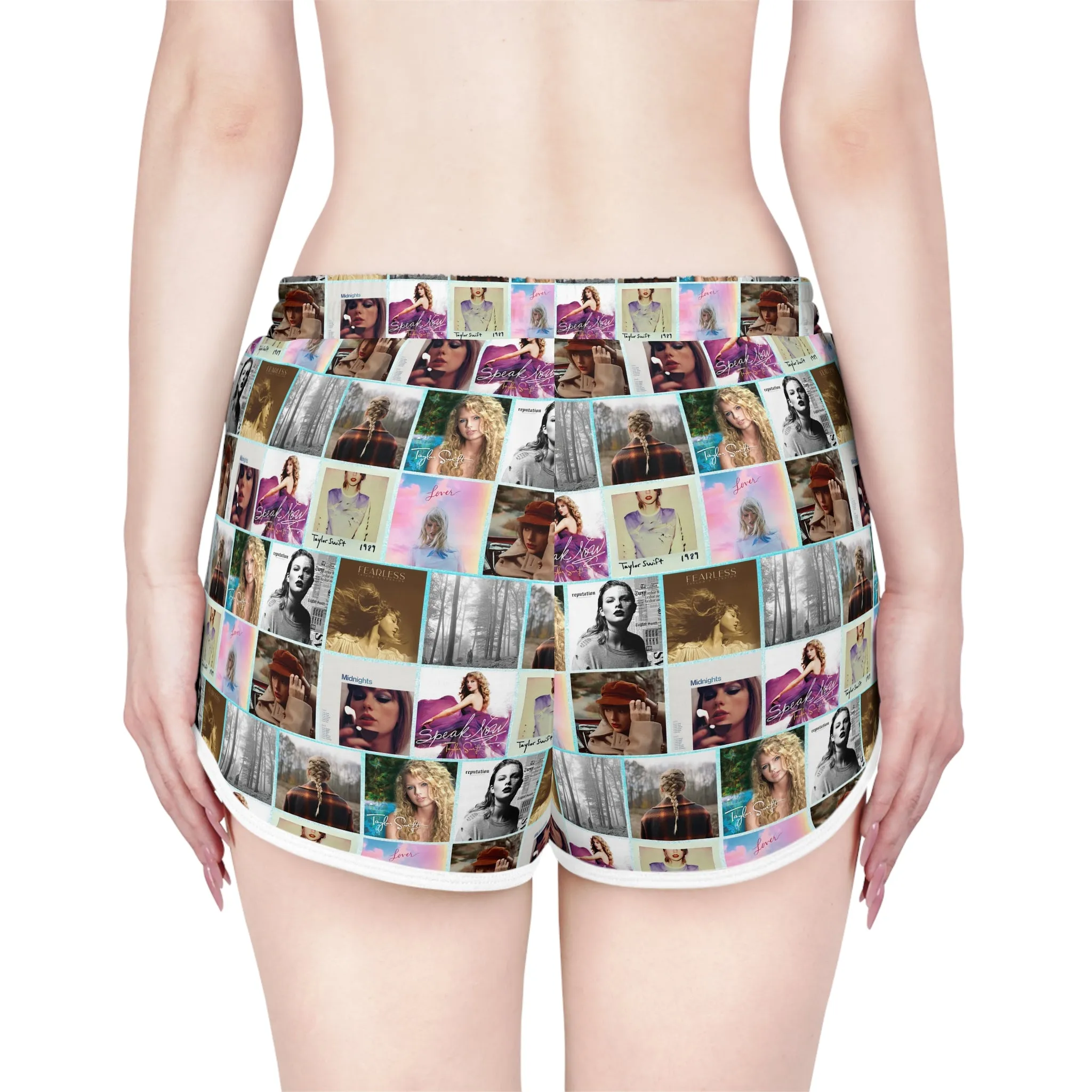 Taylor Swift Album Art Collage Pattern Women's Relaxed Shorts