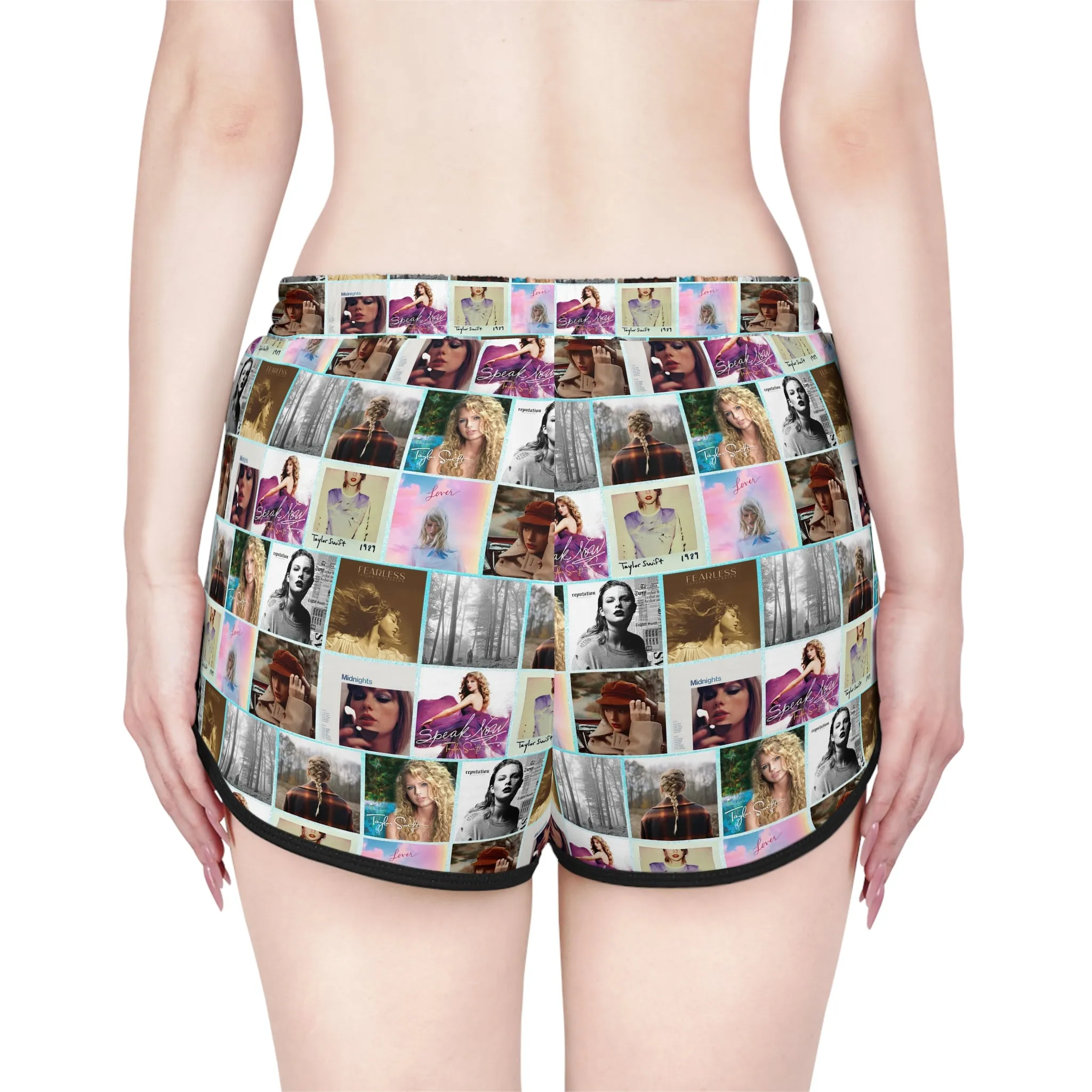 Taylor Swift Album Art Collage Pattern Women's Relaxed Shorts