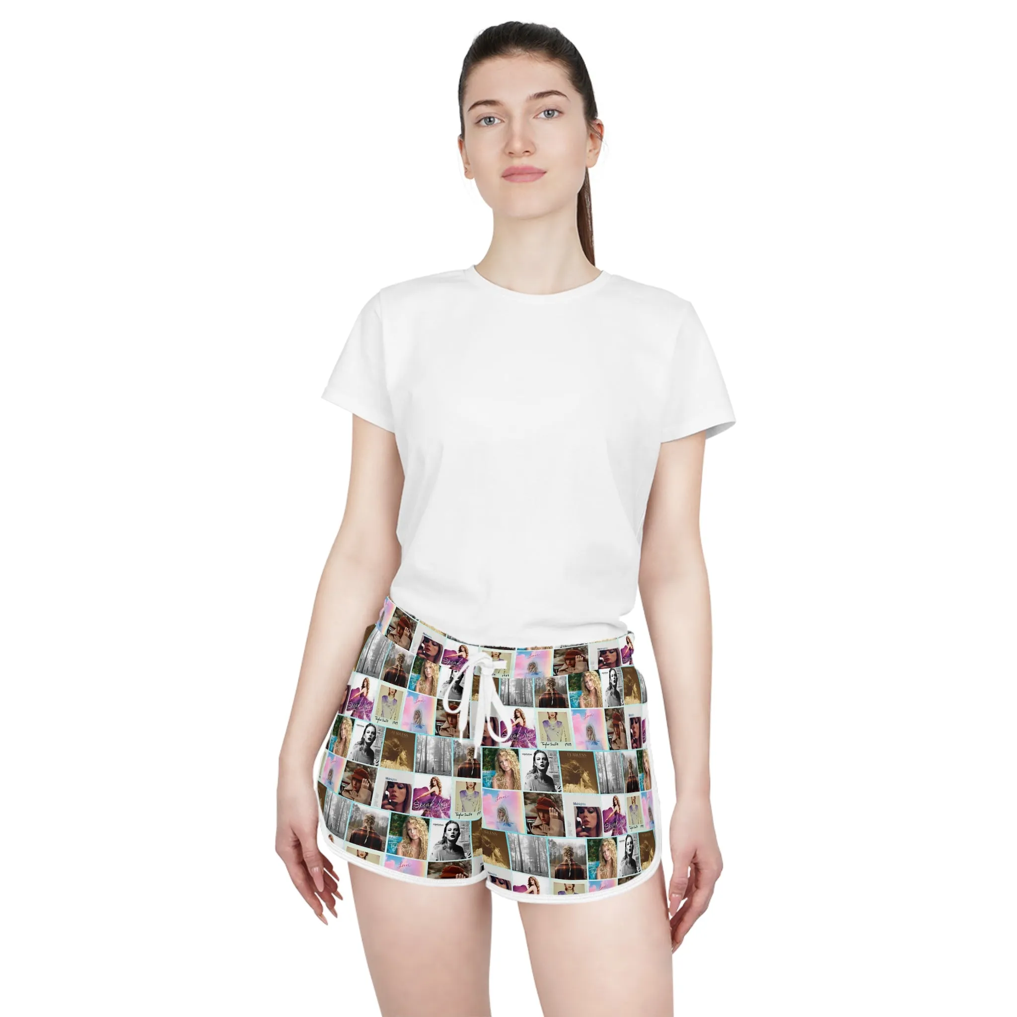 Taylor Swift Album Art Collage Pattern Women's Relaxed Shorts