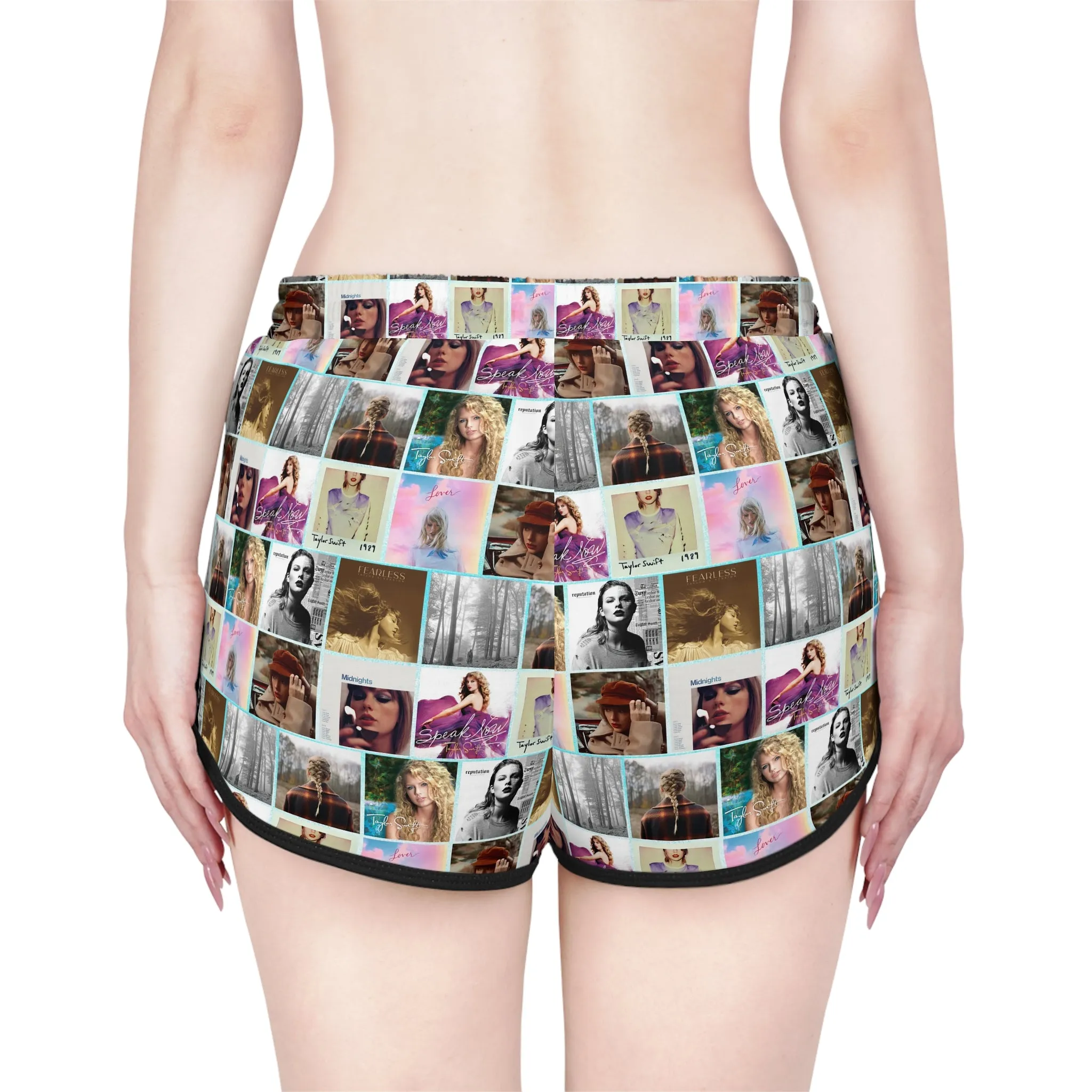 Taylor Swift Album Art Collage Pattern Women's Relaxed Shorts