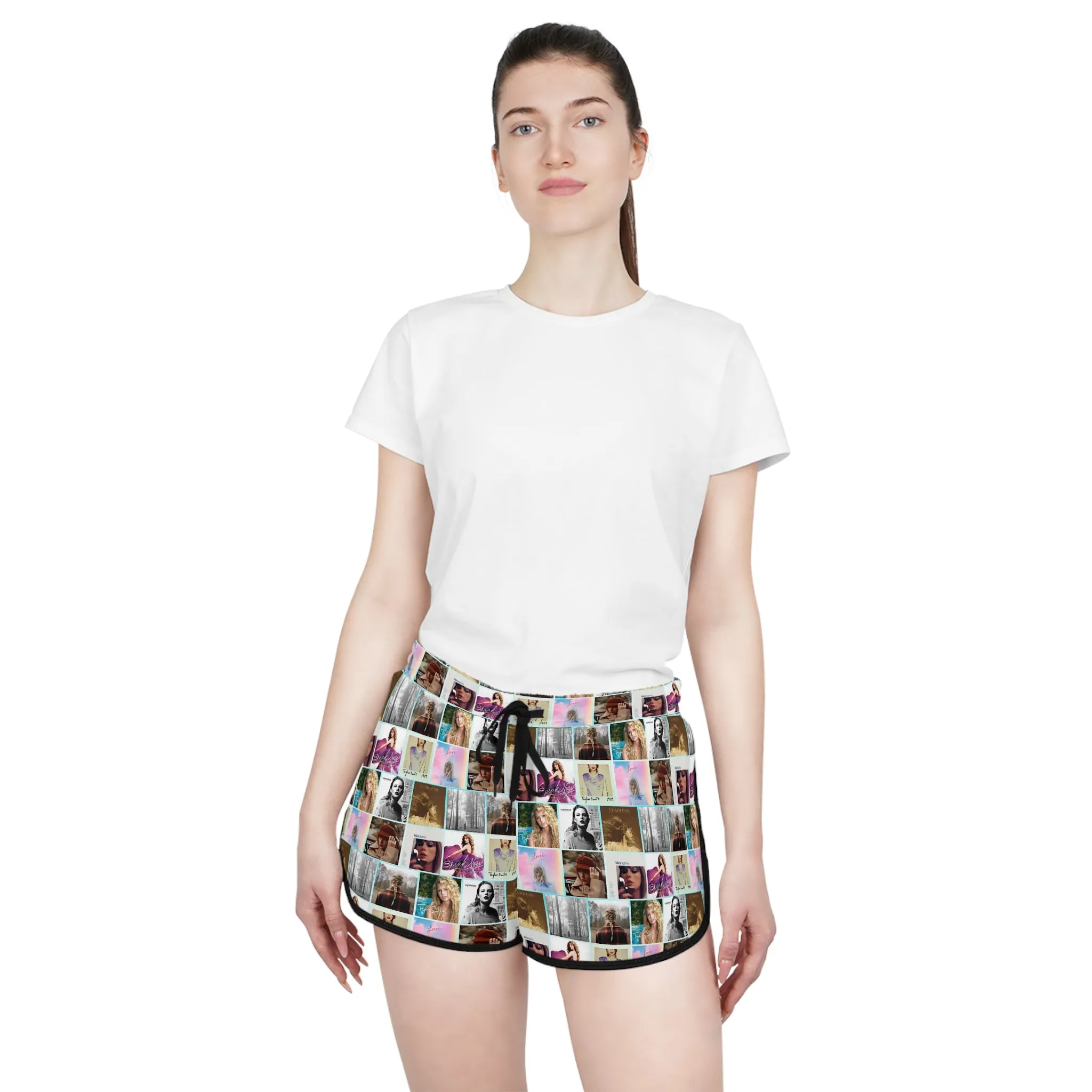 Taylor Swift Album Art Collage Pattern Women's Relaxed Shorts