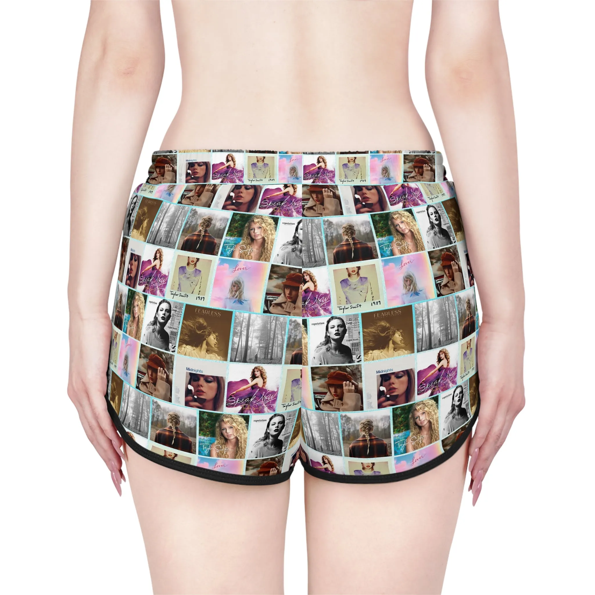 Taylor Swift Album Art Collage Pattern Women's Relaxed Shorts
