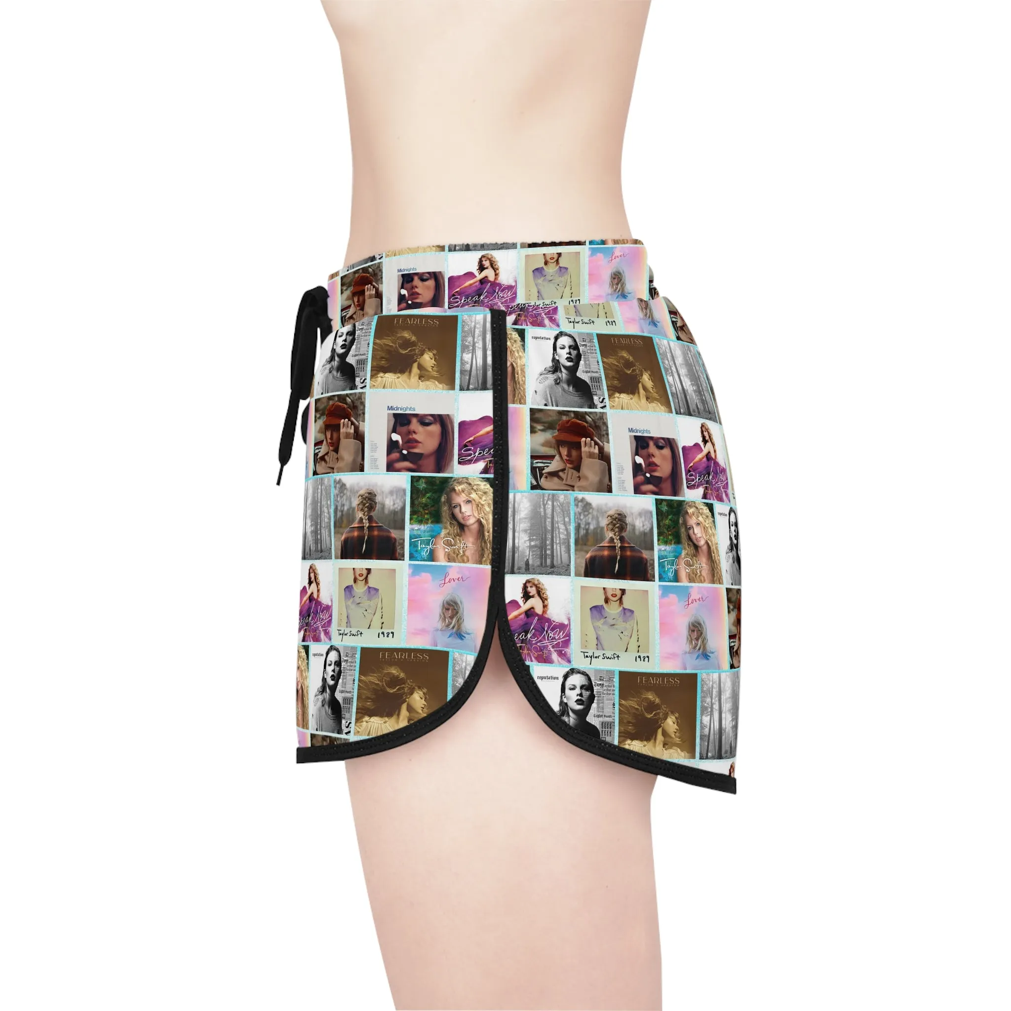 Taylor Swift Album Art Collage Pattern Women's Relaxed Shorts