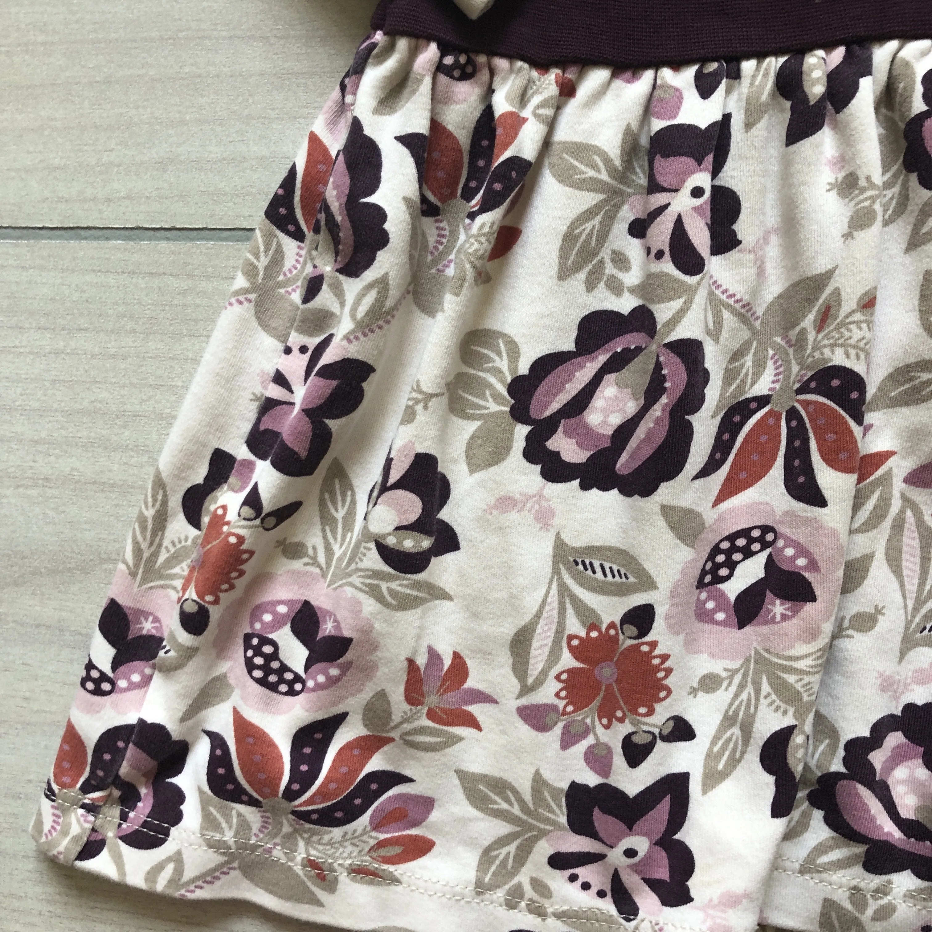 Tea Collection Cream & Plum Cotton Dress