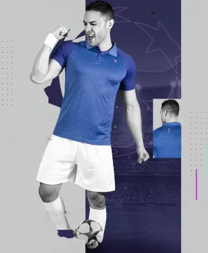 TechnoSport Polo Neck Half Sleeve Dry Fit T Shirt for Men OR-41 (Royal Blue)