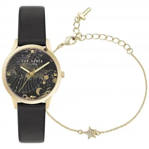 Ted Baker Ladies Black Leather Watch BKGFW2302