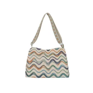 TEEK - Adjustable Strap Wave Lined Shoulder Bag