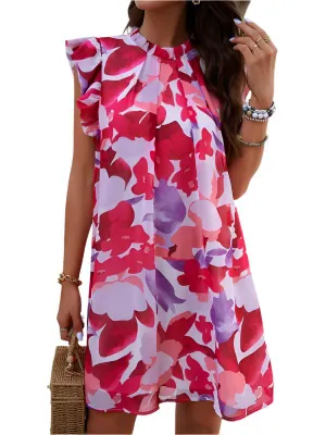 TEEK - Colorful Flutter Sleeveless Dress