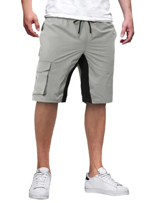 TEEK - Drawstring Color Block Casual Shorts