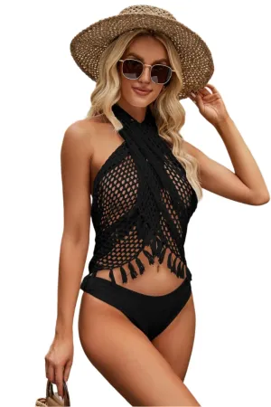 TEEK - Tassel Hem Convertible Design Cover Up