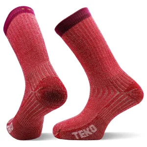 TEKO eco HIKE 2.0 MERINO WOOL Light Hiking Socks - Enhanced Comfort - Red
