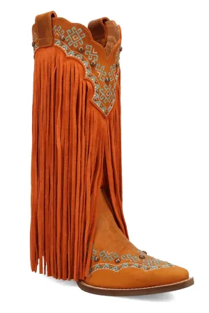 Tequila Sunrise Suede Boot in Rust