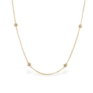 Textile Gold Necklace in Silver Diamond