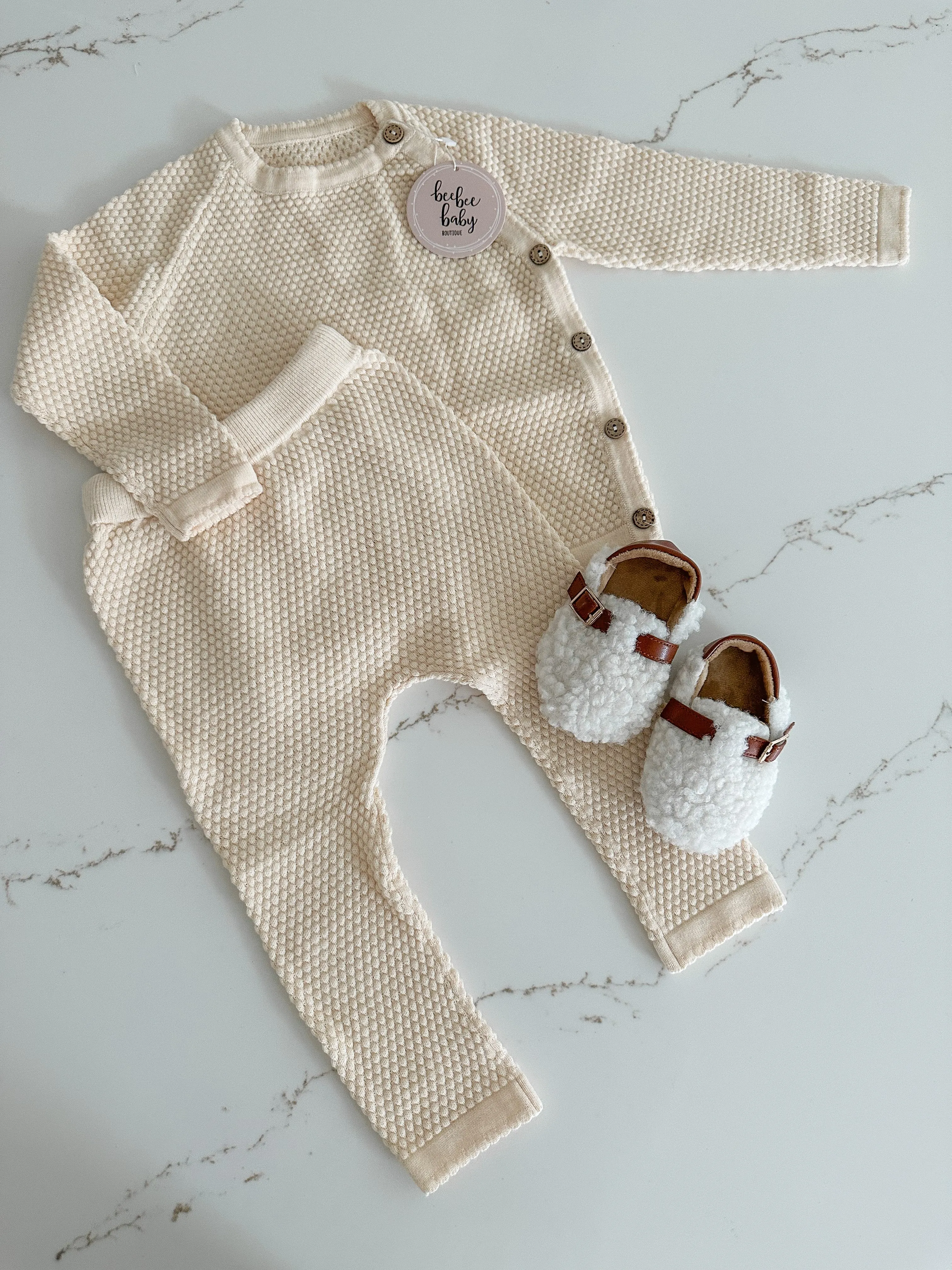 Textured Button Set - Oat