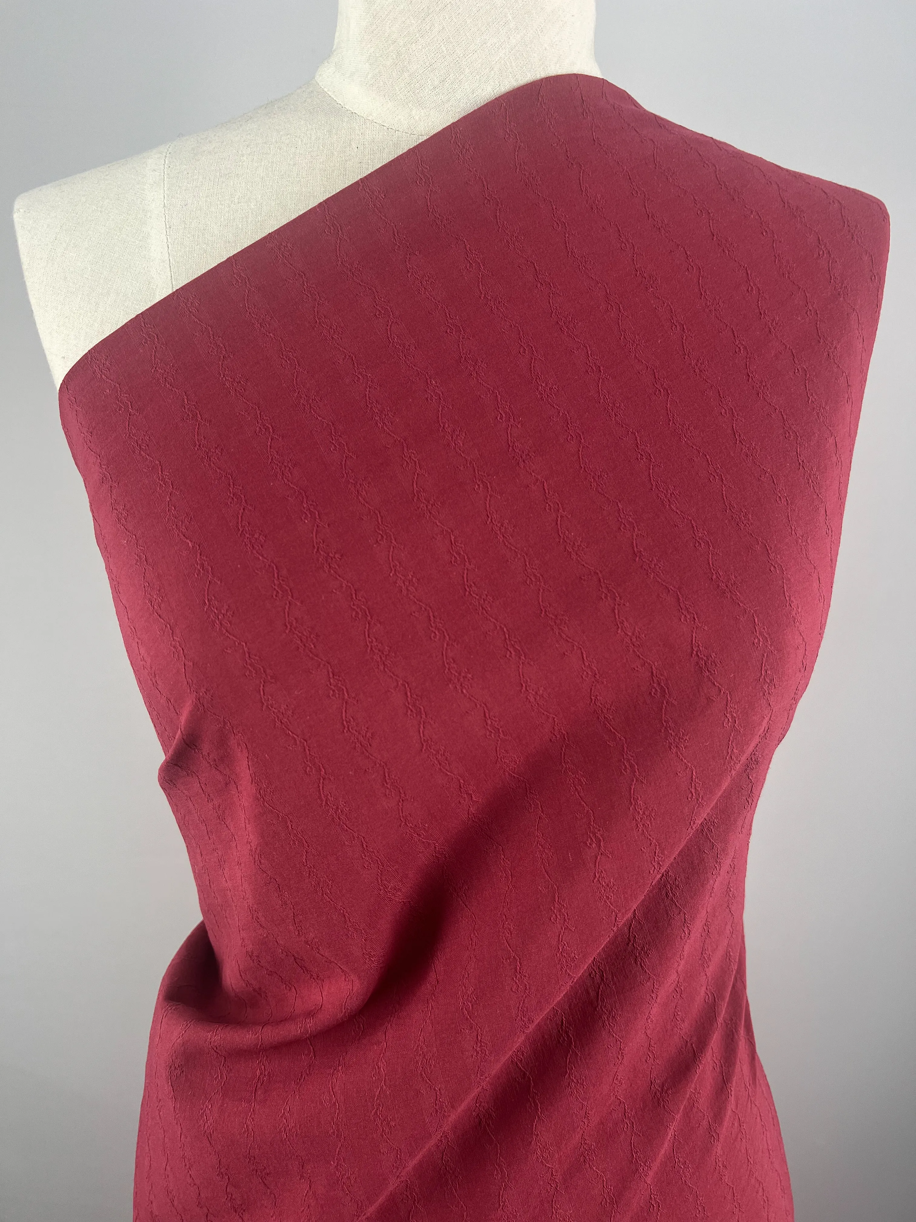 Textured Cotton - Red Plum - 145cm