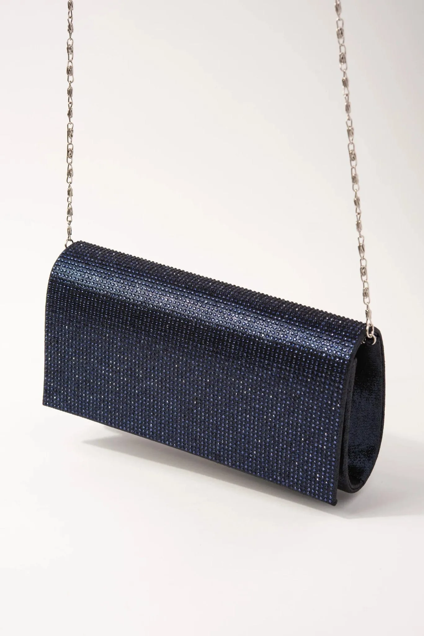 TG10033 Rounded Back Rhinestone Flap Clutch