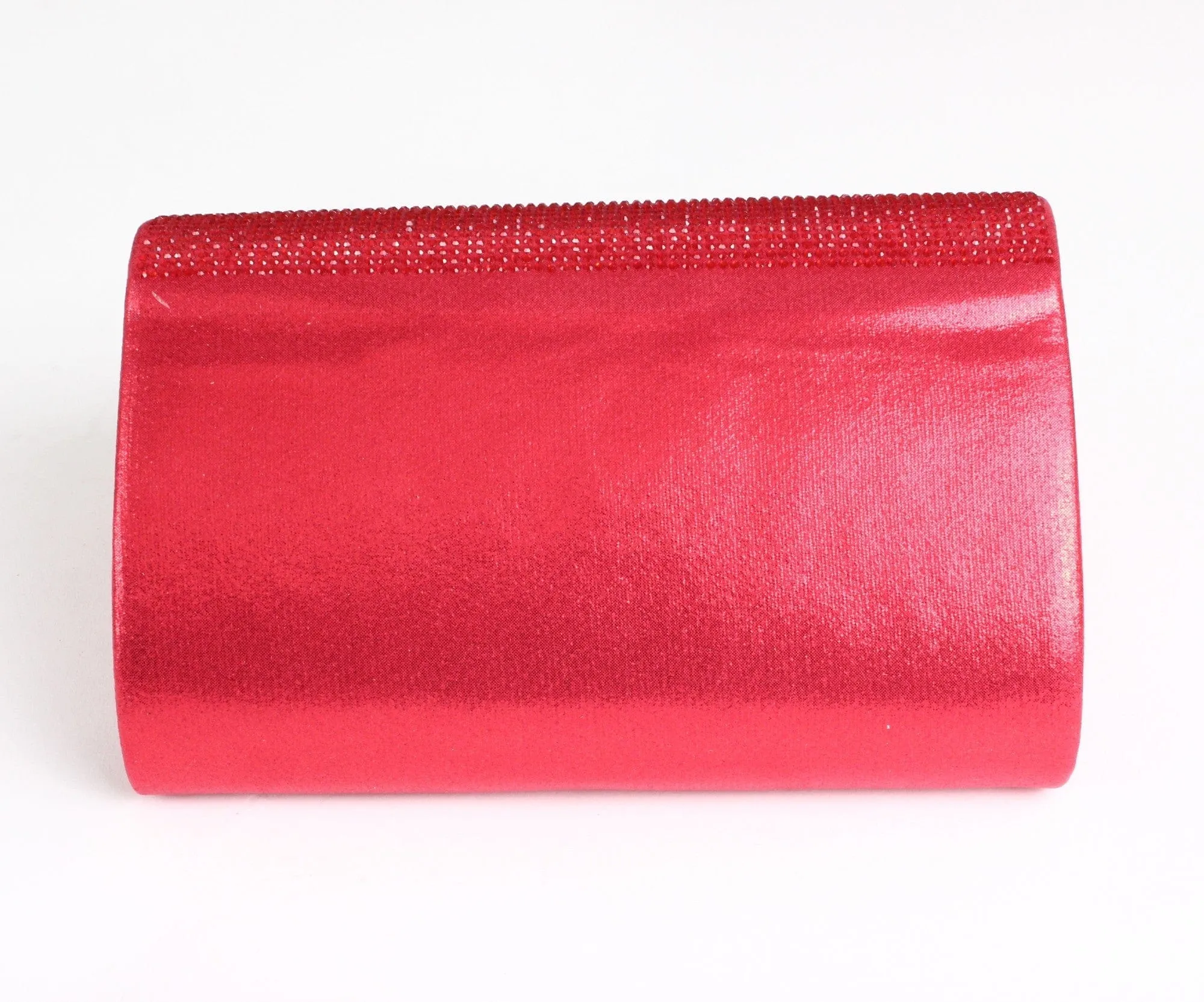 TG10033 Rounded Back Rhinestone Flap Clutch