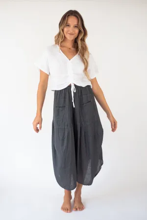the Akoni Linen Crop top