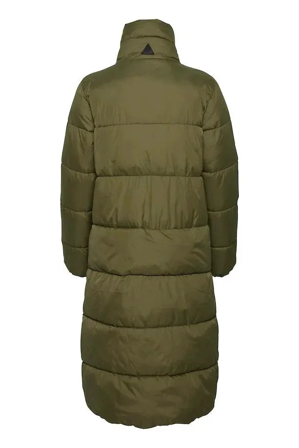 The Bomina Puffer Long Jacket - Olive