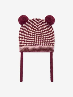 The Bonnie Mob Baby Girls Hazel Chunky Checker Hat in Berry