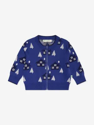 The Bonnie Mob Boys Fir Cabin Knit Cardigan in Blue