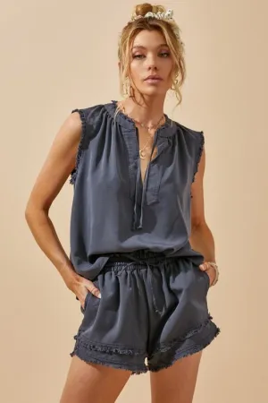 The Caroline Short Set in Charcoal