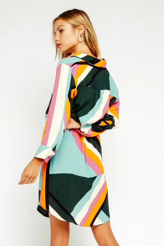 THE COLORBLOCK SHIRT DRESS