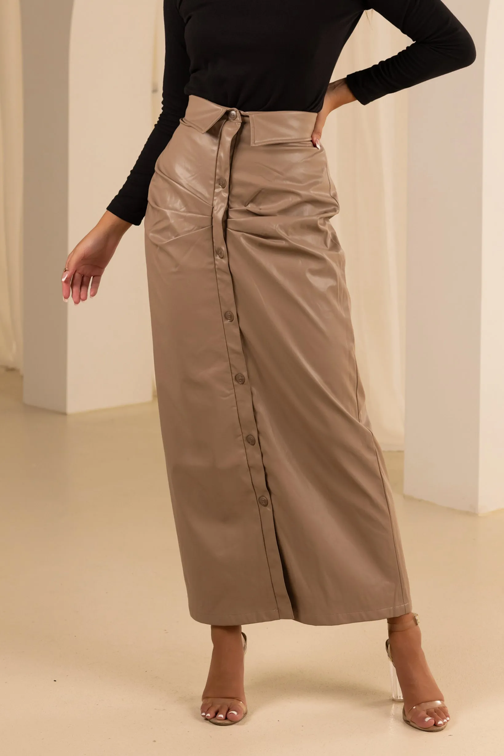 The Grand Esther Leather Skirt