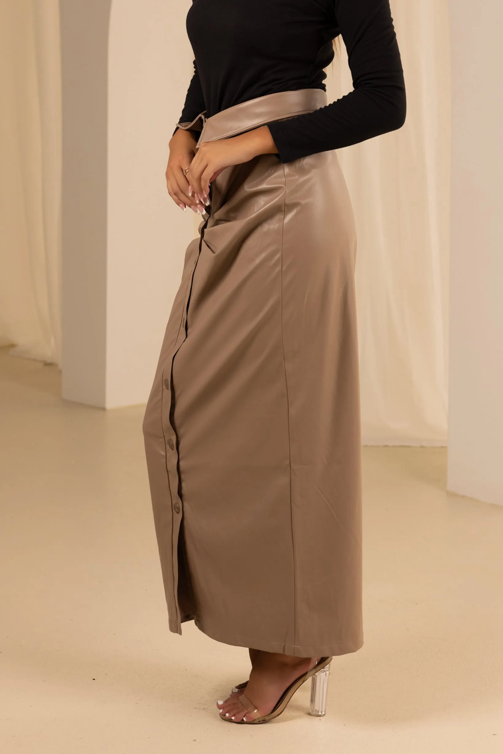 The Grand Esther Leather Skirt
