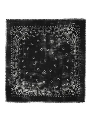 THE HANDPRINTED WOOL BANDANA | Black
