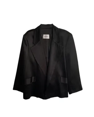 The Lexi Satin Blazer - Black | Black
