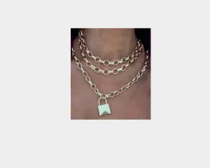 The Love Lock Luck Gold Chain Layered Necklace - The Paris