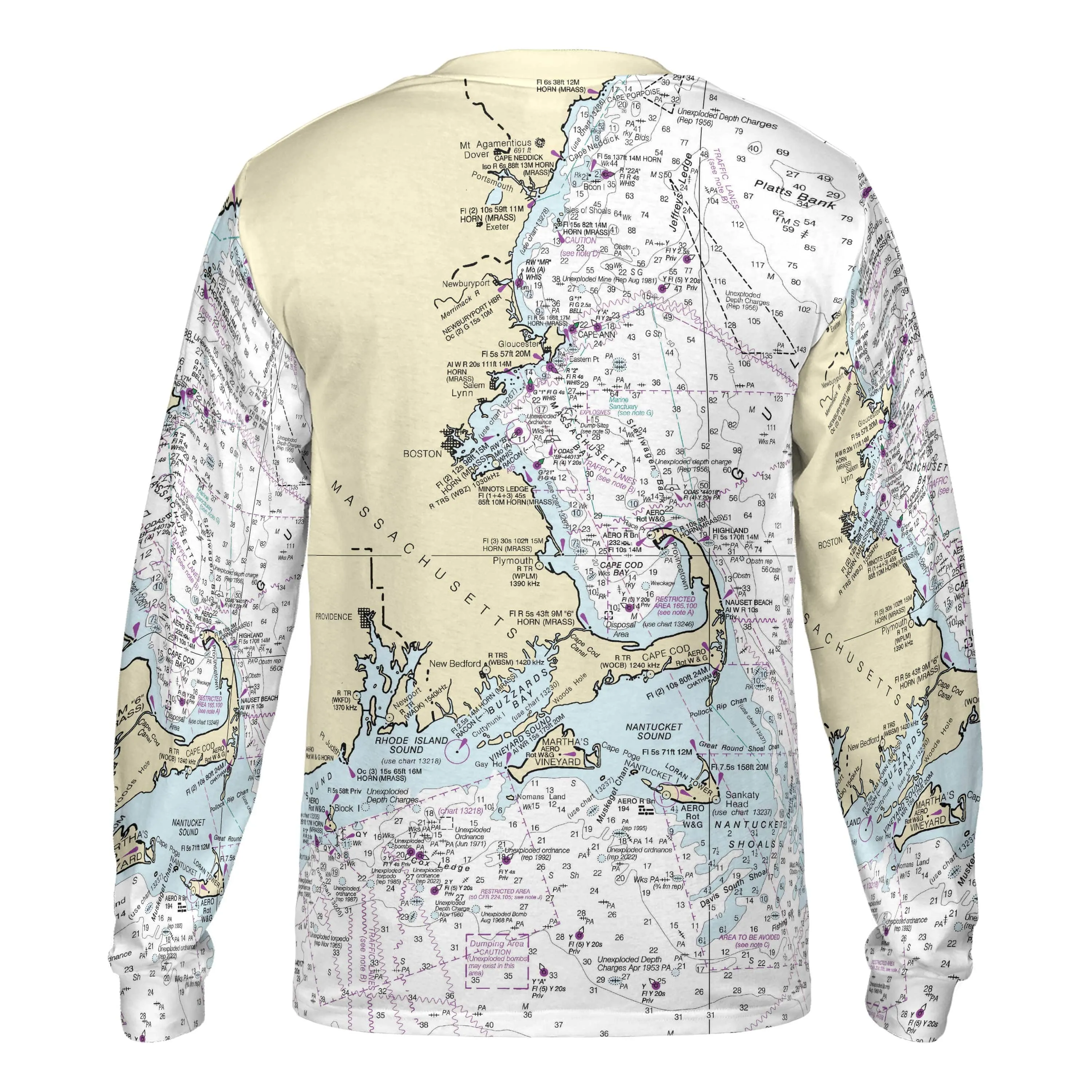 The Massachusetts Coastline Long Sleeve Tee