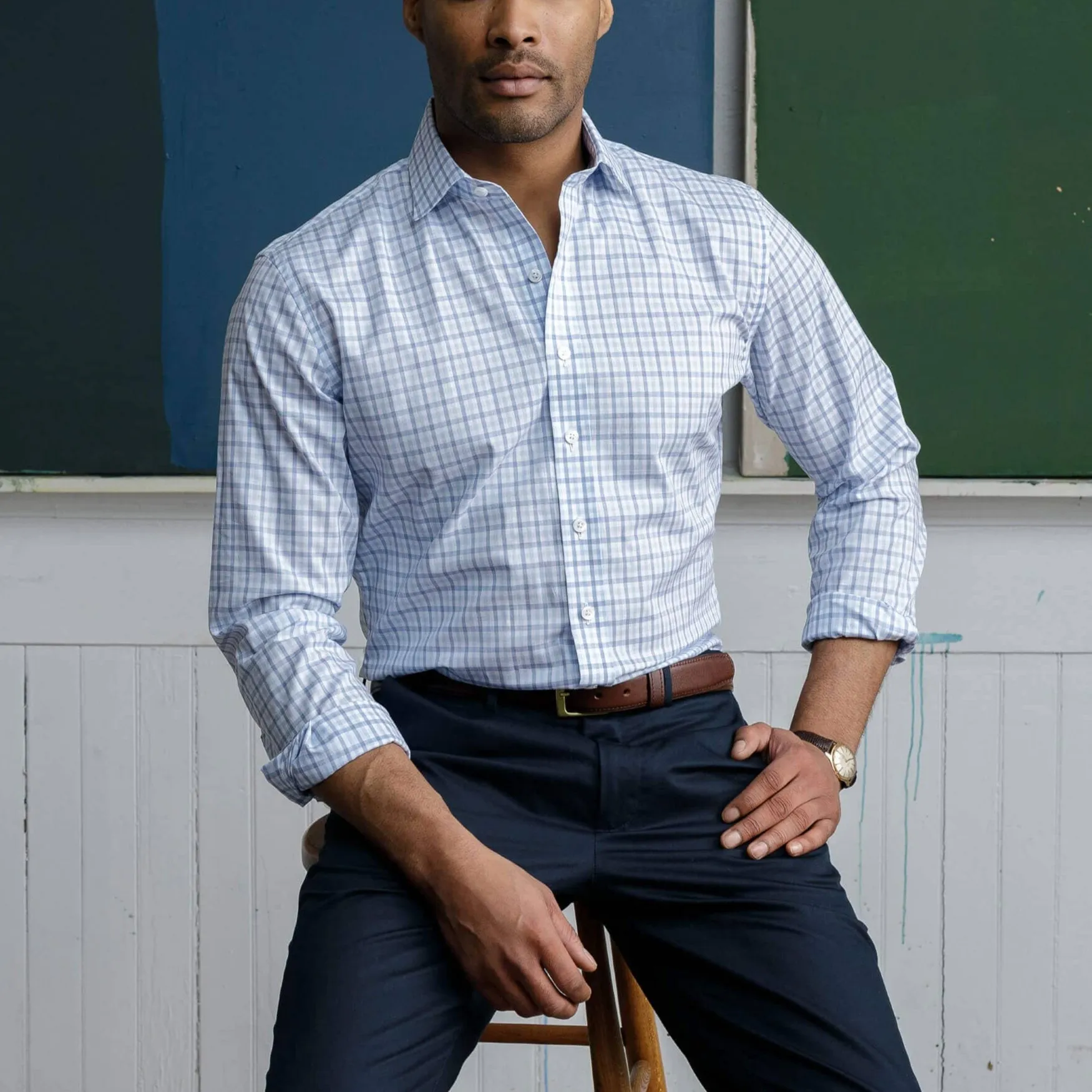 The Navy Blue Arville Comfort Strech Custom Shirt
