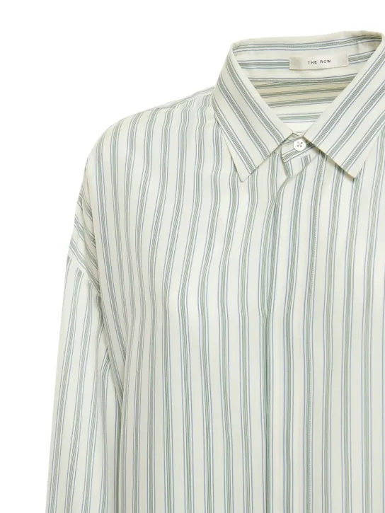 The Row   Sisca striped long silk shirt 