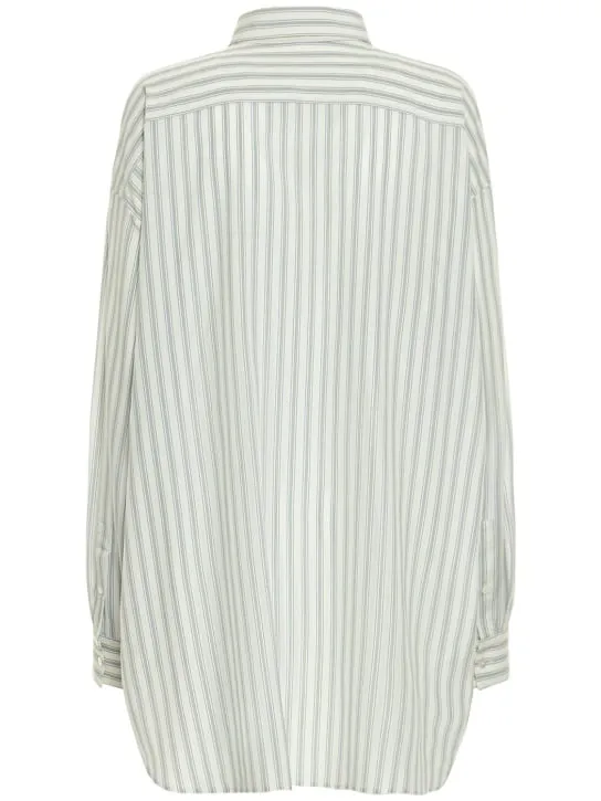 The Row   Sisca striped long silk shirt 