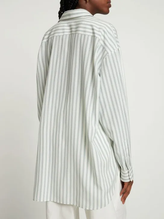 The Row   Sisca striped long silk shirt 