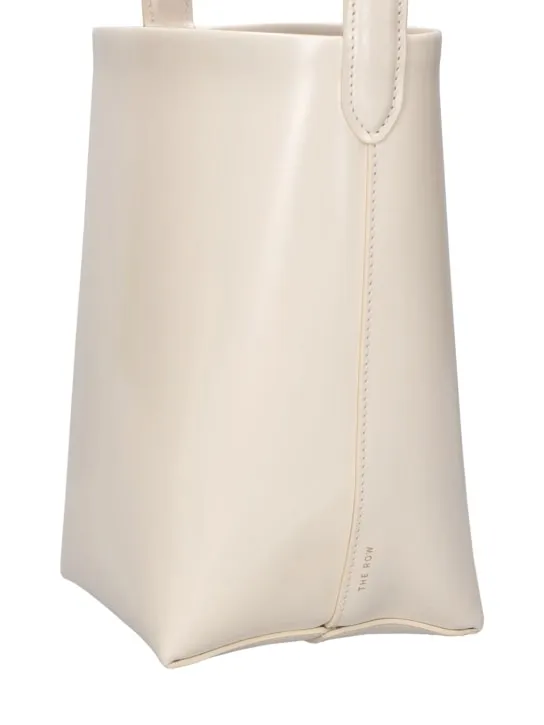 The Row   Small N/S Park shiny leather tote bag 