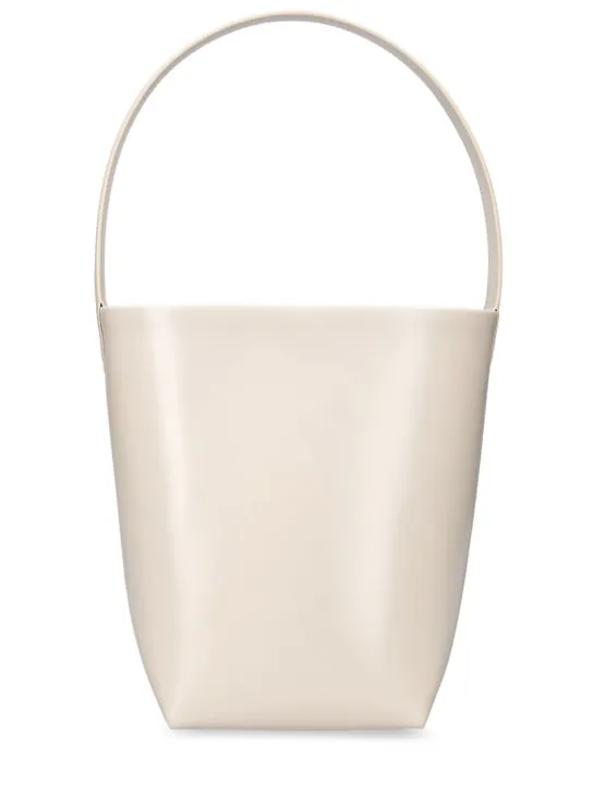 The Row   Small N/S Park shiny leather tote bag 