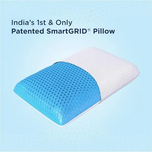 The Sleep Company SmartGRID Premium Hybrid Pillow| The Ultimate Pillow Ever Designed by Science, No Pressure Support, Cotton| White (24x16x5 Inches) (66x40x10 cm) Pack of 2