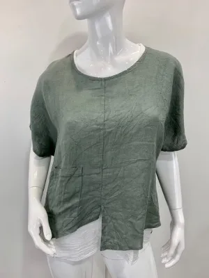 the WAILUKU layered Linen/cotton Top