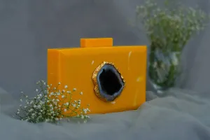 The  Yellow Baroque Rectangular Clutch